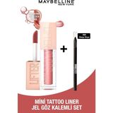 Maybelline New York Lifter Gloss 003 Moon Renkli Dudak Parlatıcısı ve Mini Tattoo Liner Set