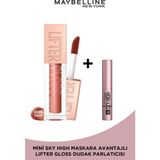 Maybelline New York Lifter Gloss Nemlendirici Dudak Parlatıcısı- 009 Topaz + Sky High Mini Maskara