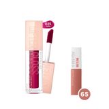 Maybelline New York Lifter Gloss Nemlendirici Dudak Parlatıcısı 25 Taffy & Mini Super Stay Matte Ink Likit Mat Ruj 65 Seductress Makyaj Seti