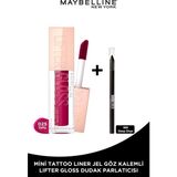Maybelline New York Lifter Gloss Nemlendirici Dudak Parlatıcısı- 25 Taffy + Tat Liner Gel Pencil Göz Kalemi Mini