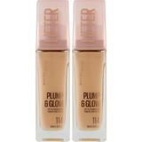 Maybelline New York Lifter Niasinamid ve Hyalüronik Asit İçeren Aydınlatan Fondöten - 114 (2 paketi)