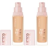 Maybelline New York Lifter Niasinamid ve Hyalüronik Asit İçeren Aydınlatan Fondöten - 118 (2 paketi)
