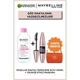 Maybelline New York Maybelline York Lash Sensational Sensational Intense Black Maskara + Kusursuz Makyaj Temizleme Suyu 400ML + Garnier C Vit Turuncu Çanta Hediyeli - Ultra Black