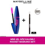 Maybelline New York Mini Jel Göz Kalemli Rocket Maskara Seti Siyah Renkli Hızlı Uygulama Özelliği