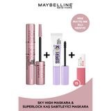 Maybelline New York Sky High Maskara & Super Lock Kaş Sabitleyici & Matte Ink Ruj 15 Mini