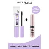 Maybelline New York Super Lock Brow Glue Kaş Sabitleyici Maskara + Sky High Mini Maskara