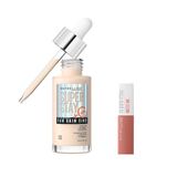 Maybelline New York Super Stay Skin Tint Fondöten 03 & Mini Super Stay Matte Ink Likit Mat Ruj 65 Seductress Makyaj Seti
