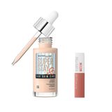 Maybelline New York Super Stay Skin Tint Fondöten 05 & Mini Super Stay Matte Ink Likit Mat Ruj 65 Seductress Makyaj Seti