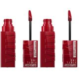 Maybelline New York Super Stay Vinyl Ink Uzun Süre Kalıcı Likit Parlak Ruj 10 Lippy (2 paketi)
