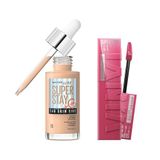 Maybelline New York Super Stay Vinyl Ink Uzun Süre Kalıcı Likit Parlak Ruj 20 Coy & Super Stay Skin Tint Fondöten - 10 Makyaj Seti