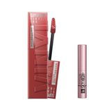 Maybelline New York Super Stay Vinyl Ink Uzun Süre Kalıcı Likit Parlak Ruj 35 Cheeky & Mini Lash Sensational Sky High Maskara Makyaj Seti