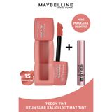 Maybelline New York Teddy Tint Kalıcı Likit Mat Ruj 15 Skinny Dip & Sky High Mini Maskara