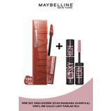 Maybelline New York Vinyl Ink Uzun Süre Kalıcı Nude Tonlu Likit Parlak Ruj 130 Extra& Mini Sky High Cosmic Black Maskara
