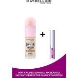Maybelline Super Instant Perfector Glow 00 Fair Light Fondöten + Mini Falsies Surreal Maskara