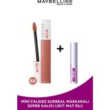 Maybelline Super Stay Matte Ink 65 Seductress Likit Mat Ruj + Mini Falsies Surreal Maskara