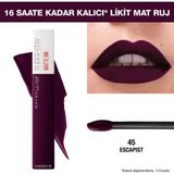 Maybelline Super Stay Matte Ink Liquid Lipstick 45 Escapist Likit Mat Ruj