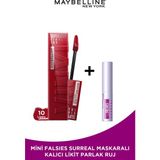 Maybelline Super Stay Vinyl Ink 10 Lippy Likit Parlak Ruj + Mini Falsies Surreal Maskara