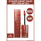Maybelline Super Stay Vinyl Ink Uzun Süre Kalıcı Nude Tonlu Likit Parlak Ruj 130 Extra