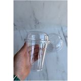 maycup 12 Oz 350 cc Kapaklı Plastik Bardak 100 Adet Limonata Soğuk İçecek Milkshake Bardağı