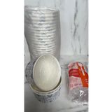 maycup 14 Oz Şeffaf Kapaklı Karton ÇORBA-AŞURE KASESİ 50 Adet+50 Adet Kaşık Maycup