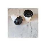 maycup 7 Oz DÜZ BEYAZ Karton Bardak 100 Adet KAPAKLI