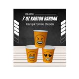 maycup 7 Oz Karton Bardak 100 Adet Karışık Smile Desen