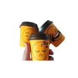 maycup 7 Oz Karton Bardak 100 Adet Mavi Dama Desen+ 100 Adet Bardak Kapağı