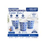 maycup 7 Oz Karton Bardak 3000 Adet Mavi Çini Desen