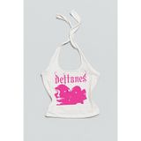 MAYDAY CULTURE Kadın Boyundan Bağlamalı Üst Bluz Crop Top Likralı