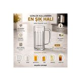 Mayden Concept 360 ml Kırılmaz Kulplu Bira Bardağı – Şeffaf Polikarbon, Kalın Tabanlı Sert Plastik Bardak - Kafe, Bar, Otel & Organizasyon İçin Kullanıma Uygun