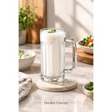 Mayden Concept 560 ml Kulplu Kırılmaz Sert Plastik Bira,Ayran & Soğuk İçecek Bardağı - Polikarbon - Kalın Tabanlı Şeffaf Premium Tasarım
