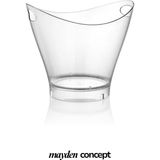 Mayden Concept 6 Litre Kırılmaz Siyah Polikarbon Buz Kovası – Profesyonel Şampanya ve Içecek Kovası - Darbeye Dayanıklı - Şeffaf