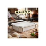 Mayden Concept Pizza Hamur Saklama Teknesi & Kapağı (60 x 40 x 7,5 cm) - (Polipropilen) – Darbeye Karşı Dayanıklı - Gıda Uyumlu
