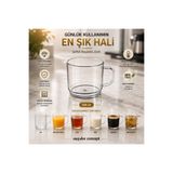 Mayden Concept Şeffaf 250 ml Kırılmaz Çay Kahve Kupası – Cam Görünümlü Plastik Kupa, Sıcak Soğuk İçecek Bardağı