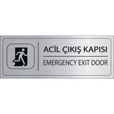 Mayeka Acil Çıkış Kapısı Isimlik Gümüş Metal Kapı Isimliği Levhası Yönlendirme Tabelası Kişiye Özel