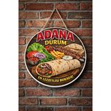 Mayeka Adana Dürüm Temalı Kebapçılar Restoranlar Lokantalar Için Ahşap Duvar Kapı Dekoratif Süs Tablo - 30 cm