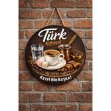 Mayeka Cafe Restoran Için Türk Kahvesi Kahve Duvar Kapı Tablo Süsü Ahşap Askılı Pano Tabela No 24 - 30 cm - Karışık