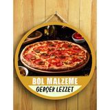 Mayeka Cafeler Restoranlar Pizzacılar Için Pizza Duvar Kapı Tablo Ahşap Askılı Pano Tabela - 30 cm