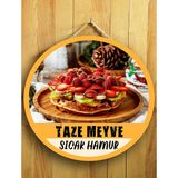 Mayeka Cafeler Restoranlar Tatlıcılar Wafflecılar Için Waffle Duvar Kapı Tablo Ahşap Askılı Pano Tabela - 30 cm