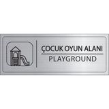 Mayeka Çocuk Oyun Alanı Isimlik Gümüş Metal Kapı Isimliği Levhası Yönlendirme Tabelası