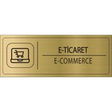 Mayeka E Ticaret Isimlik Altın Metal Kapı Isimliği Levhası Yönlendirme Tabelası