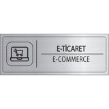 Mayeka E Ticaret Isimlik Gümüş Metal Kapı Isimliği Levhası Yönlendirme Tabelası