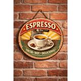 Mayeka Espresso Retro Temalı Cafeler Kahveciler Baristalar İçin Ahşap Duvar Kapı Dekoratif Süs Tablo