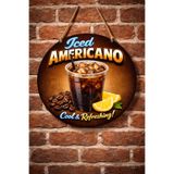 Mayeka Iced Americano Temalı Cafeler Kahveciler Baristalar İçin Ahşap Duvar Kapı Dekoratif Süs Tablo