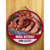 Mayeka Kasaplar Şarküteriler Için Kasap Sucuğu Duvar Kapı Tablo Ahşap Askılı Pano Tabela - 30 cm