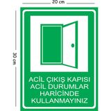 Mayeka Metal Acil Çıkış Kapısı Acil Durumlar Haricinde Kullanmayınız 20X30 cm A4 Uyarı Iş Güvenliği Levhası - 20 x 30 cm