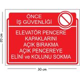 Mayeka Metal Elevatör Pencere Kapaklarını Açık Bırakama Açık Pencereye Elini ve Kolunu Sokma 20X30 cm A4 - 20 x 30 cm