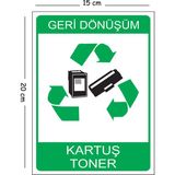 Mayeka Metal Geri Dönüşüm Kartuş Toner 15X20 cm Uyarı Iş Güvenliği Levhası - 15 x 20 cm