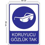 Mayeka Metal Koruyucu Gözlük Tak 30X40 cm A3 Uyarı Iş Güvenliği Levhası - 30 x 40 cm