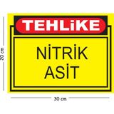 Mayeka Metal Tehlike Nitrik Asit 20X30 cm A4 Uyarı Iş Güvenliği Levhası - 20 x 30 cm